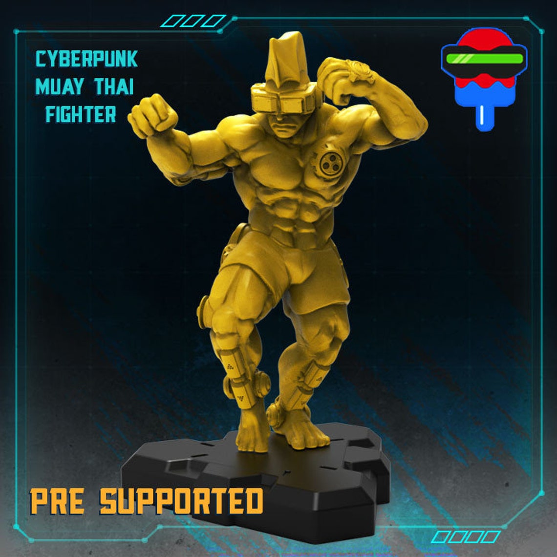 3D Print Cyberpunk Miniature SCIFI Shadowrun Papsikel MMA Set | Etsy