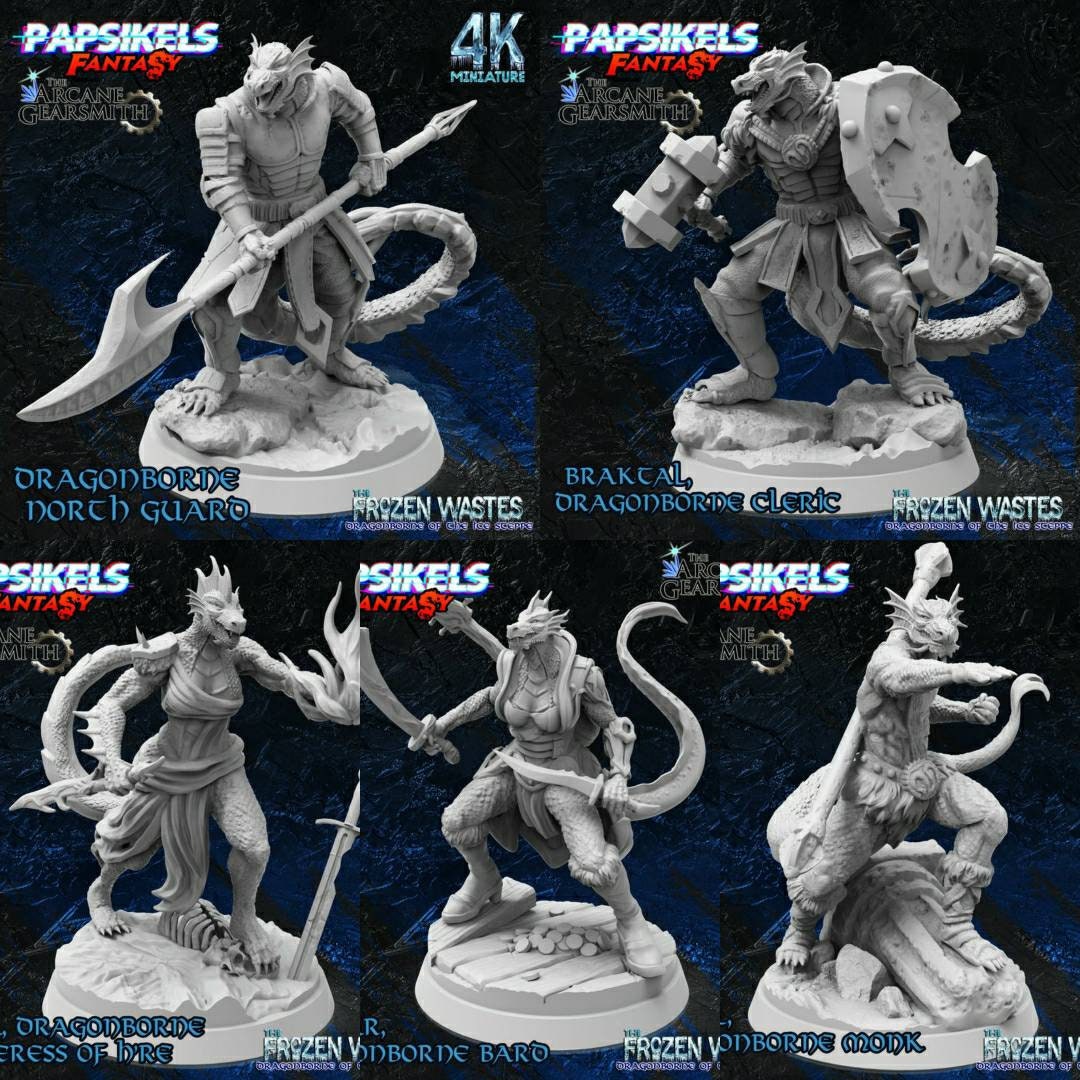 3D Print Miniature Shadowrun DnD Miniature set Dragonborne by | Etsy