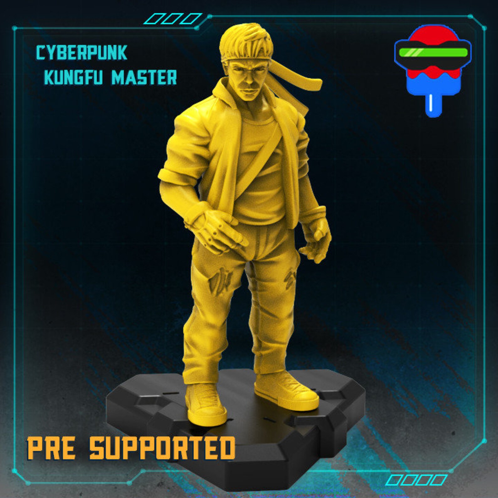 3D Print Cyberpunk Miniature SCIFI Shadowrun Papsikel KUNGFU | Etsy