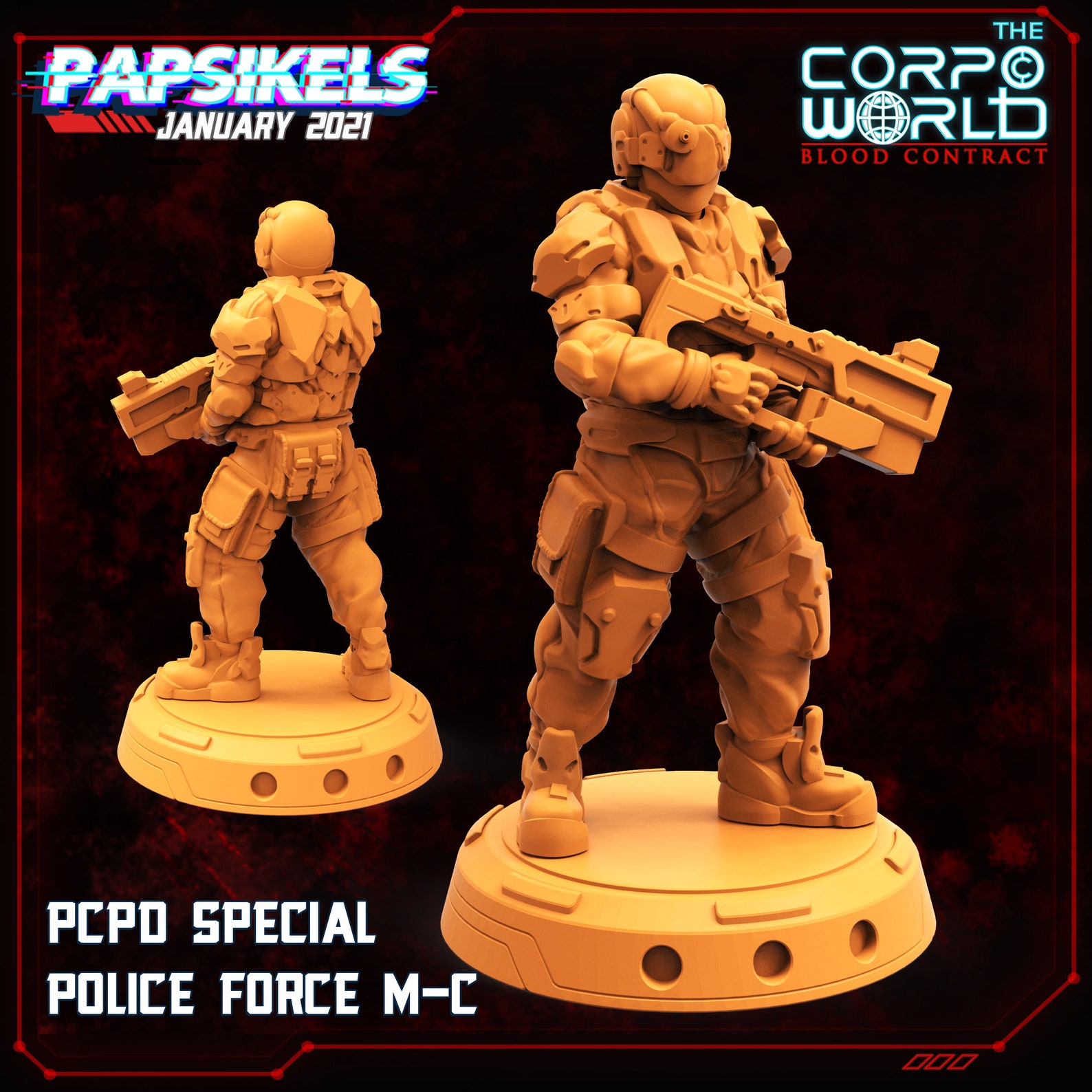 3D Print Cyberpunk Miniature SCIFI Shadowrun Papsikel PCPD | Etsy