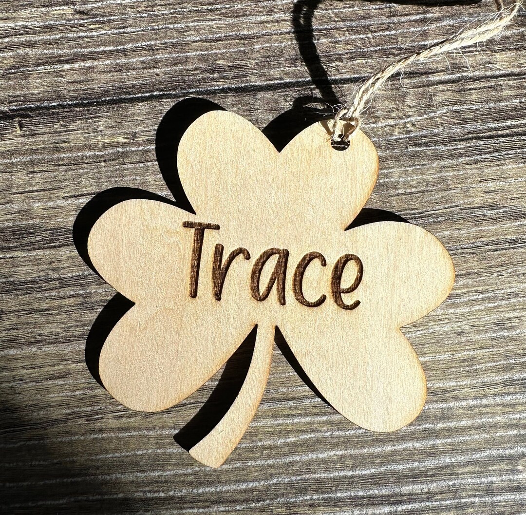 Personalized St Patricks Day Name Tag, Wooden Name Tag, Shamrock Gift ...
