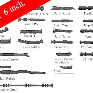 Volume 2- CUSTOM Replacement Lightsabers. Great for your Black Series 6 inch characters(1:12) Multiple Hilts/Colors (3D Printed)