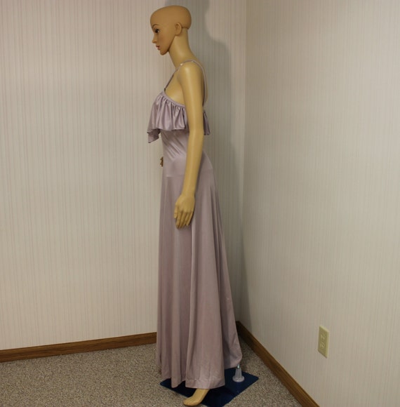 1970s lavender polyester dress sz small - image 2
