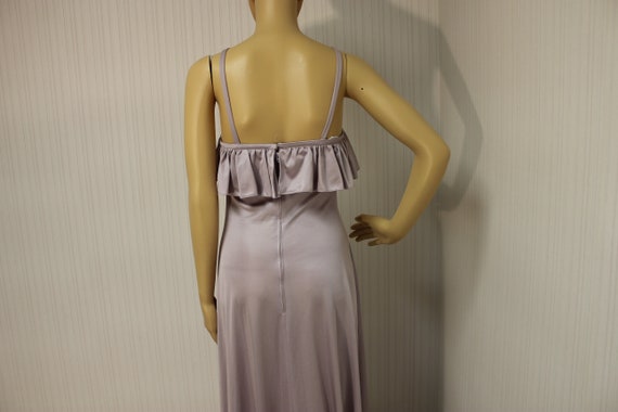 1970s lavender polyester dress sz small - image 5