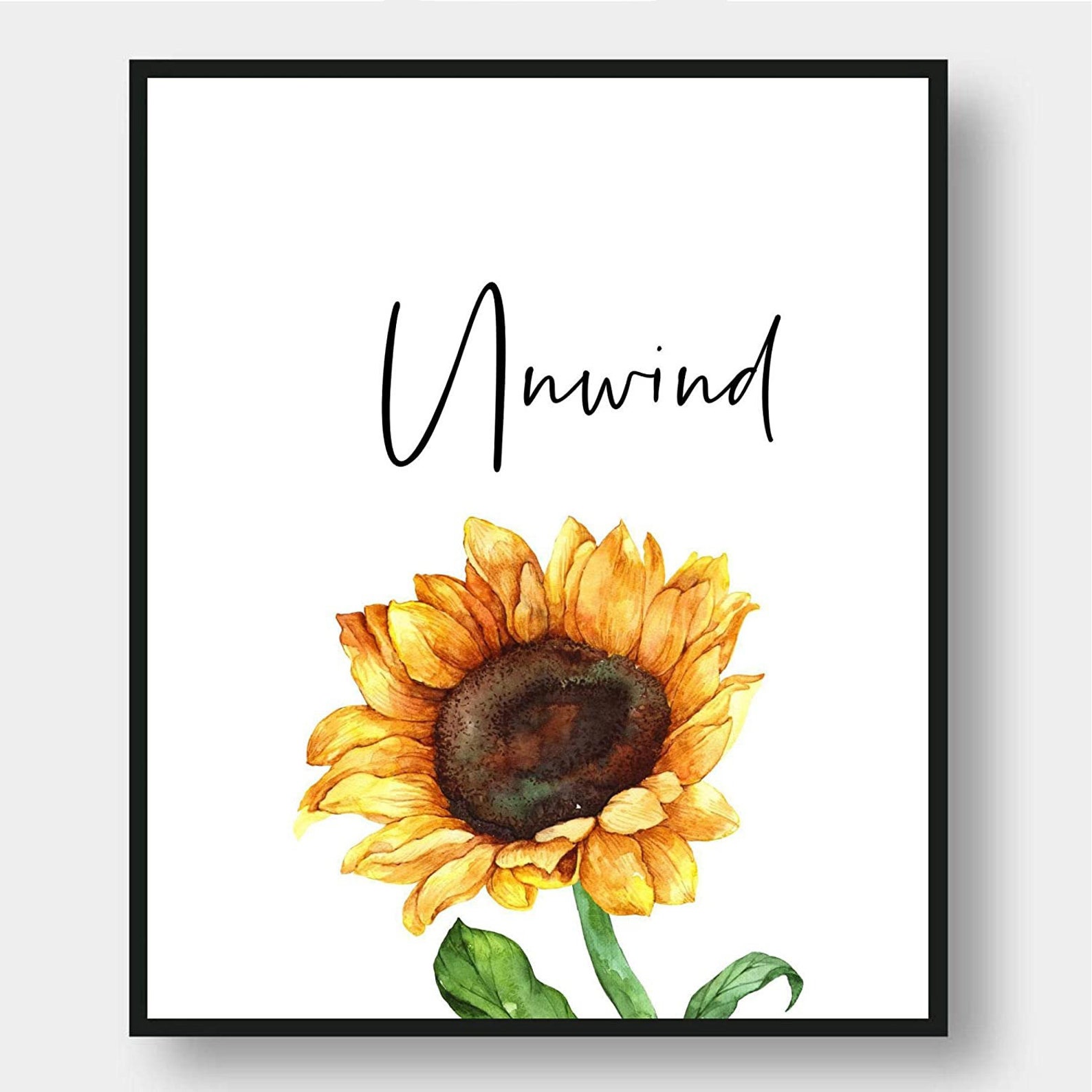 Sunflower Bathroom Decor Relax Soak Unwind Wall Art Nursery Etsy