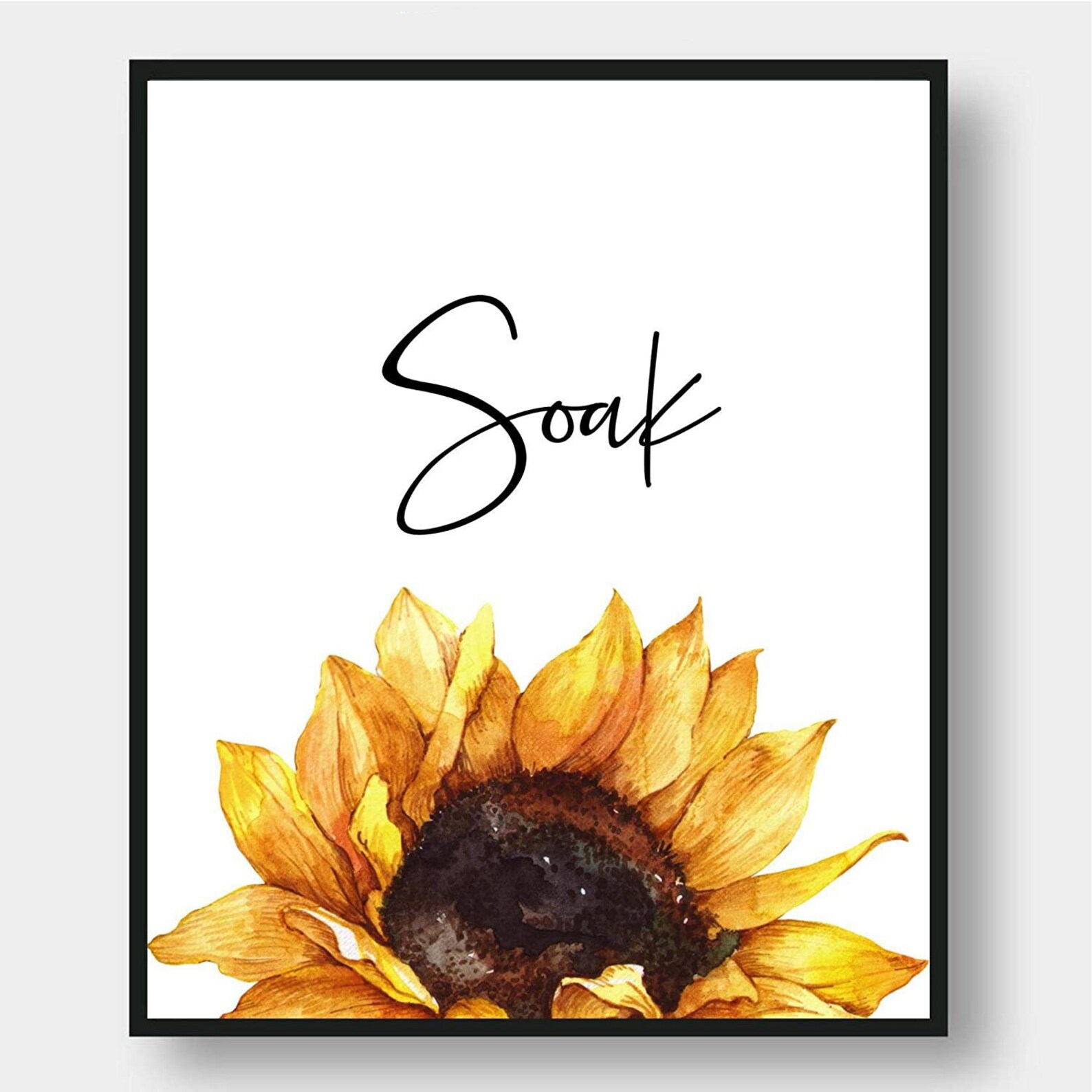 Sunflower Bathroom Decor Relax Soak Unwind Wall Art Nursery Etsy