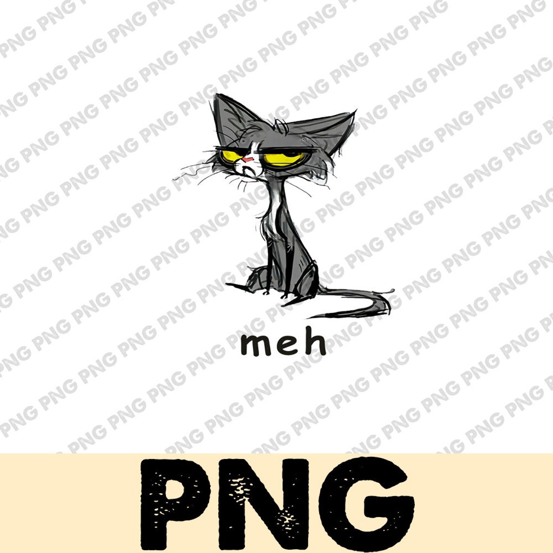 Funny Meh Cat Gift for Cat Lovers PNG | Etsy