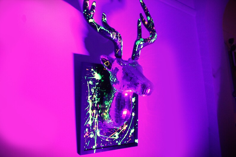 Disco Stag Disco Trophy Head Wall Mounted Animal Head Disco Etsy