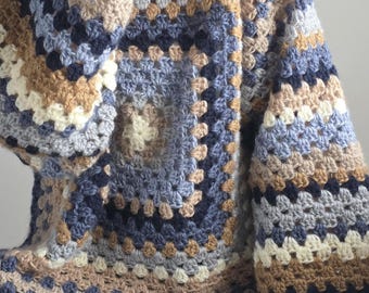 Grandma Square gehaakte trui, oversized wollen pullover, handgemaakte gehaakte trui, boho patchwork trui, wintertrui op bestelling gemaakt