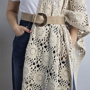 Handmade Beige Crochet Shawl – Boho Lightweight Wrap – Soft & Cozy – Statement Accessory pre-order