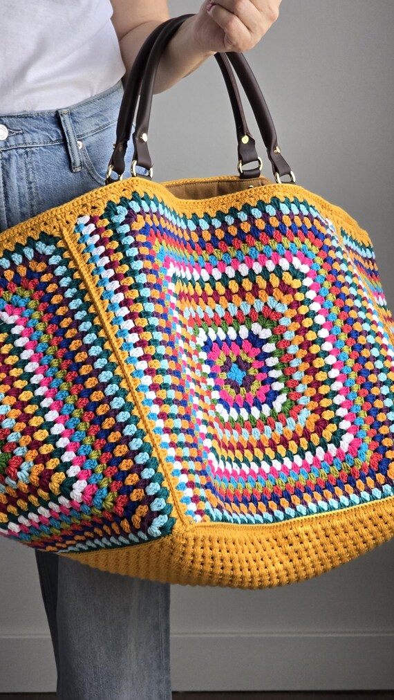 Bolsa de fin de semana de crochet hecha a mano: bolso de viaje XXL