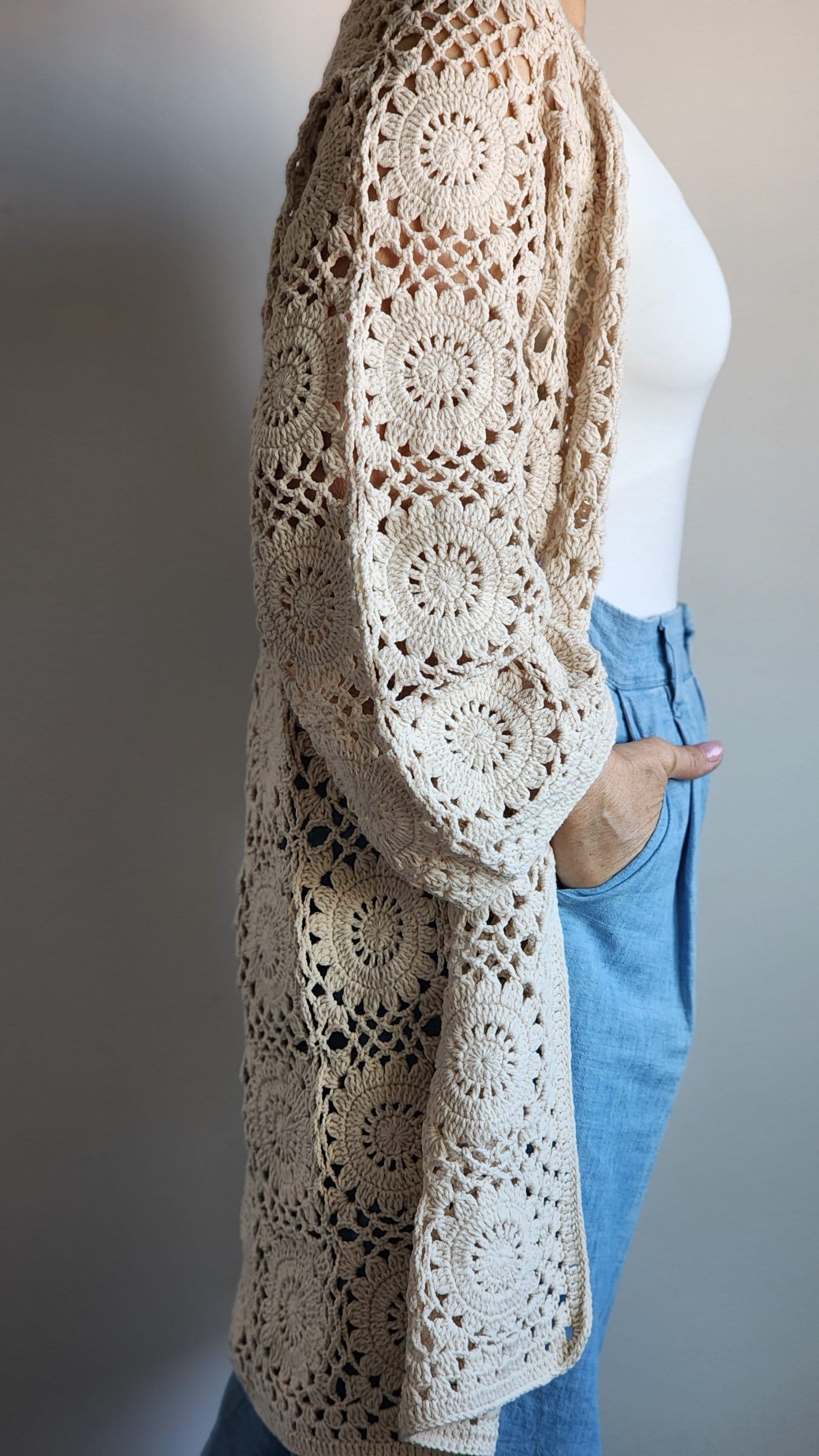 ロンハーマン Random Crochet Cardigan ベージュ - メルカリ