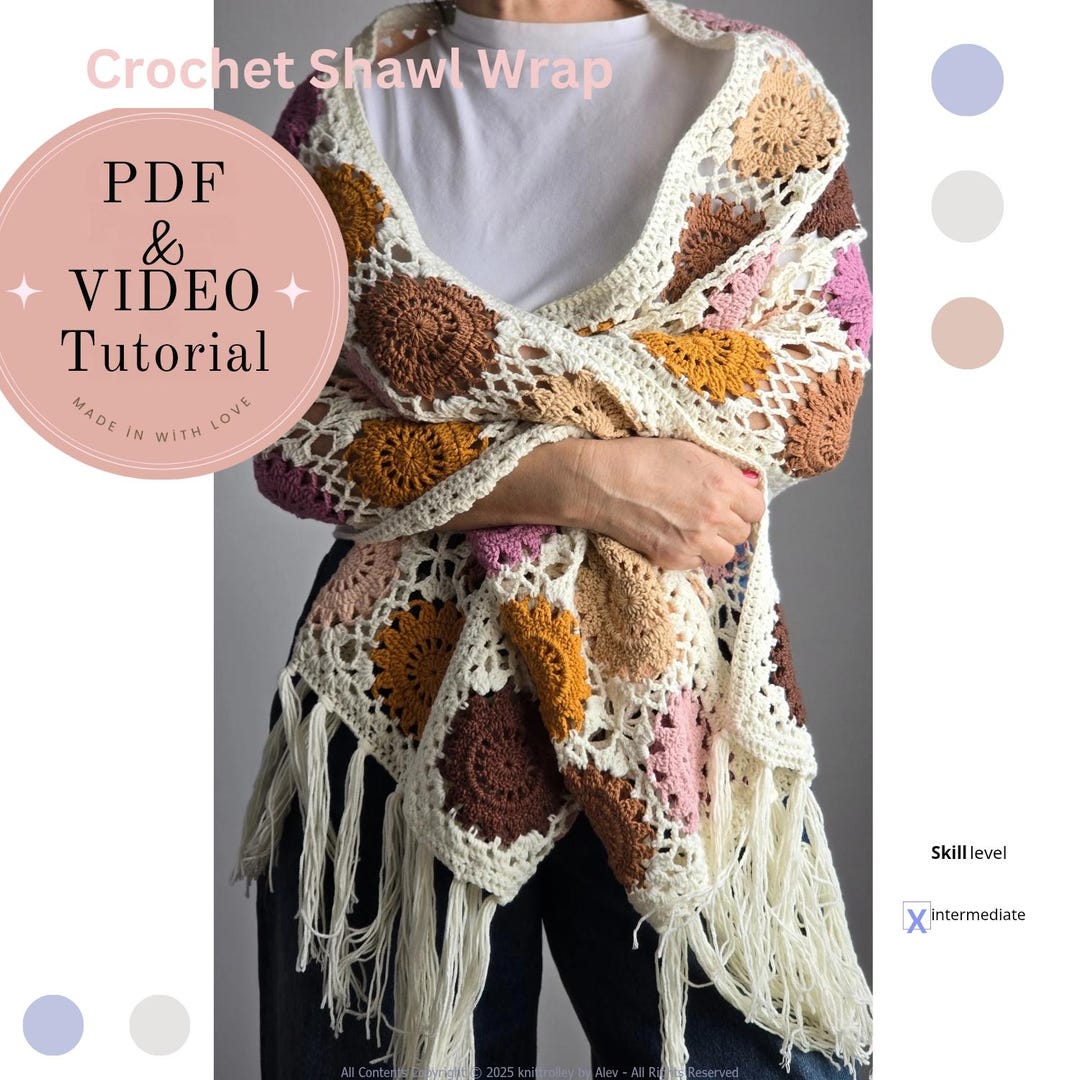 Pattern For Wrap Crochet Shawl Wrap Pattern: Elegant Motif Tutorial (PDF) - Etsy