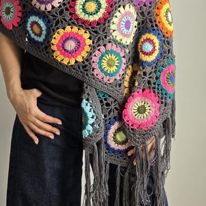 Handmade Colorful Crochet Shawl – Boho Lightweight Wrap – Soft & Cozy – Statement Accessory