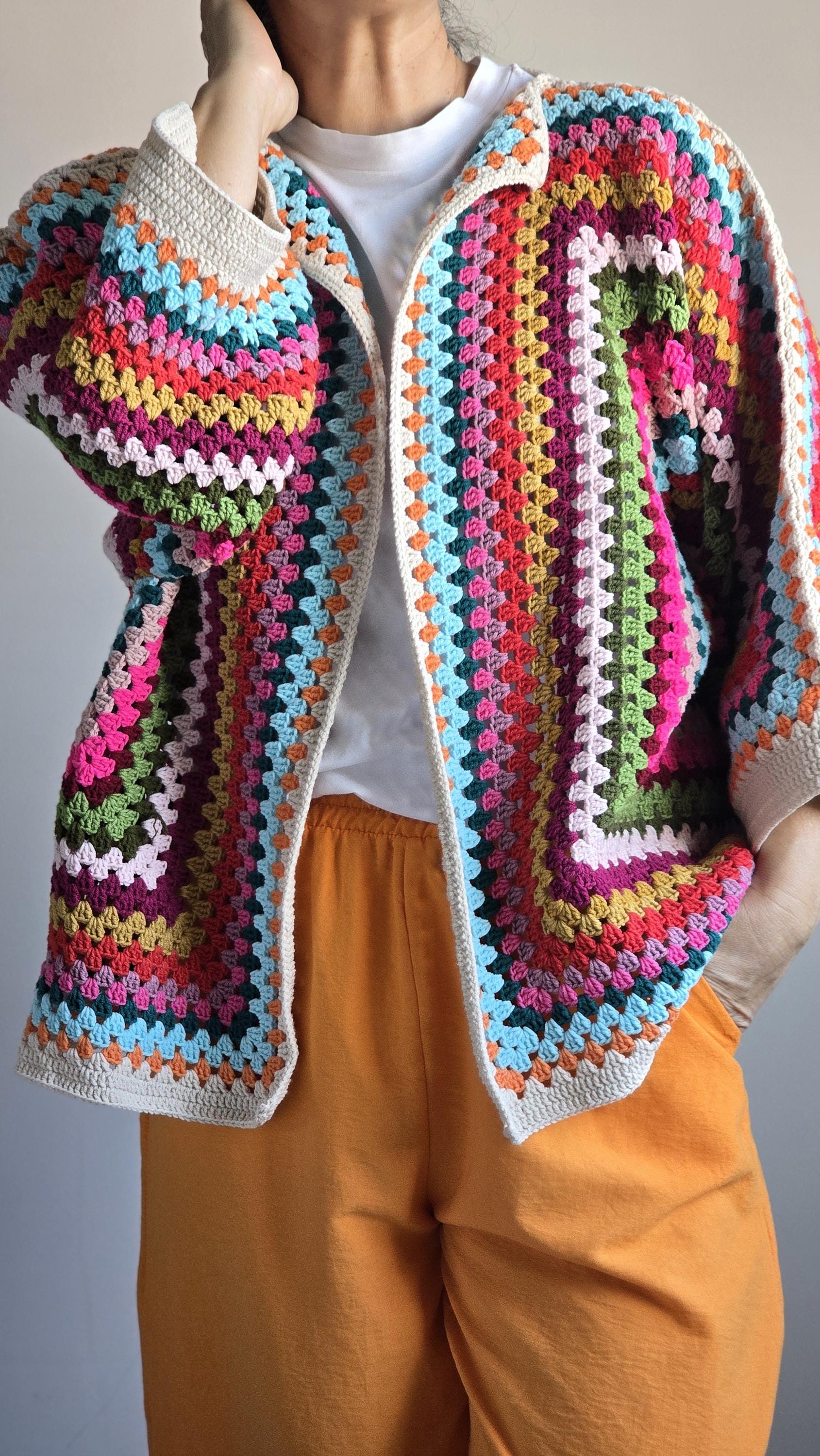 Multicolor Cardigan - Etsy