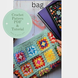 Photo Crochet Guide pouch, zipper bag tutorial, pdf crochet lesson