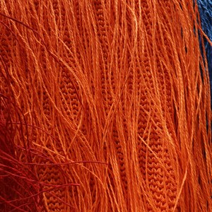 Grand sac cabas à pampilles en raphia au crochet, sac à bandoulière pour la plage ou comme sac pour le marché chic, choix de couleurs précommande Orange