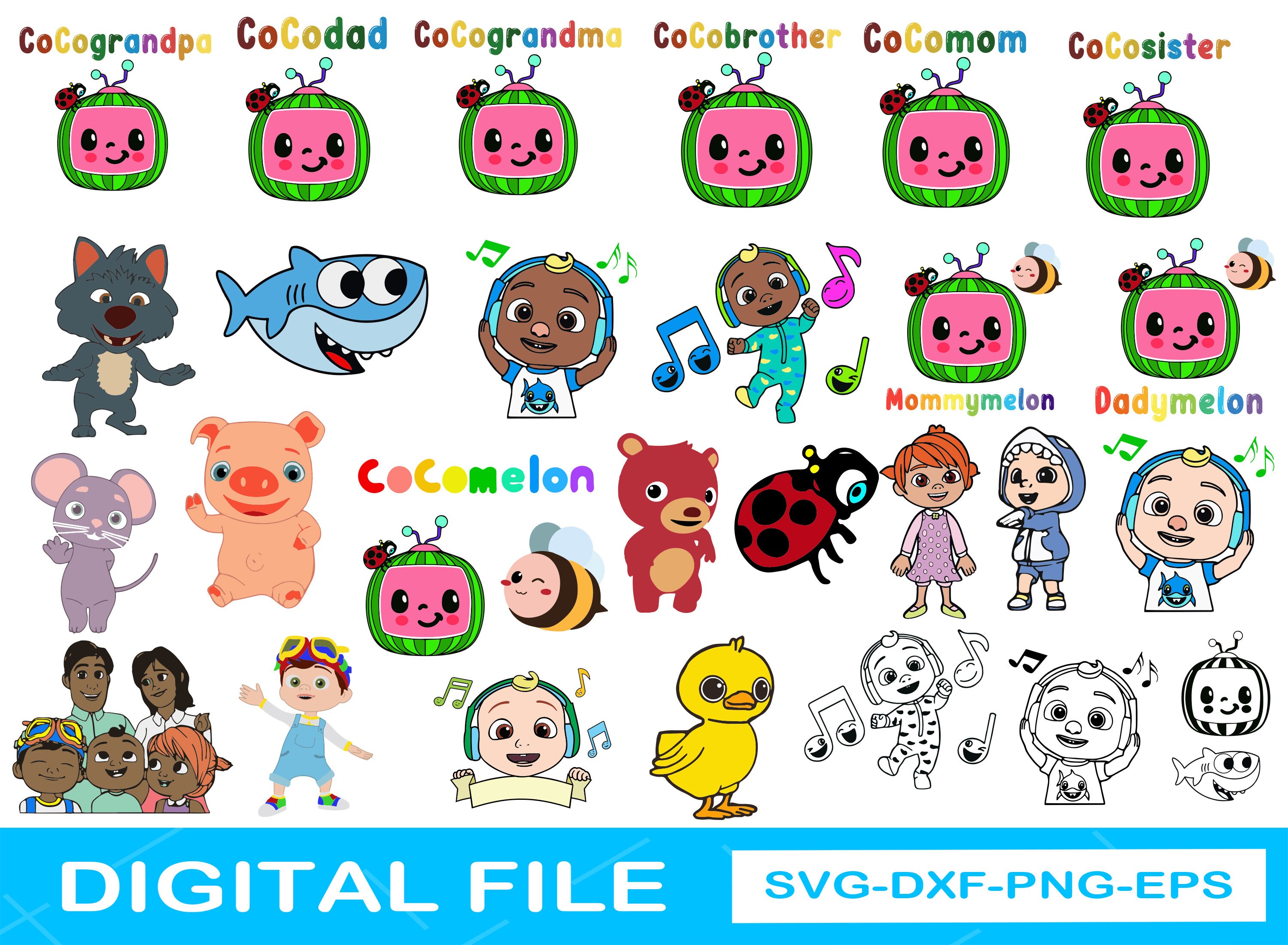 Download Cocomelon Svg Cocomelon Font Svg Cocomelon Bundle Svg Cocomelon Party Supplies Png Svg Kids Birthday Svg Coco Melon Svg