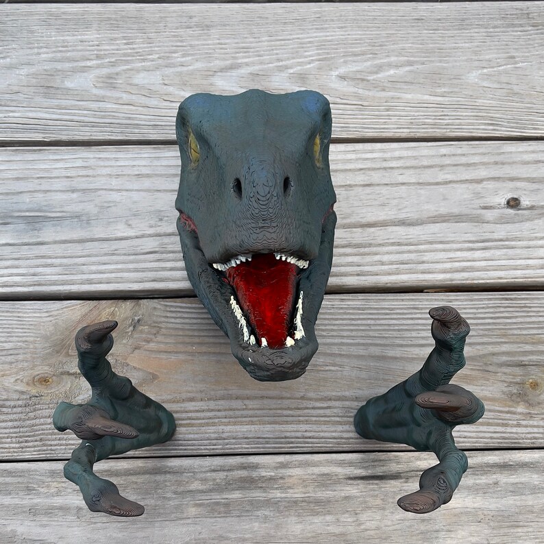 Velociraptor Head Wall Decor blue Etsy
