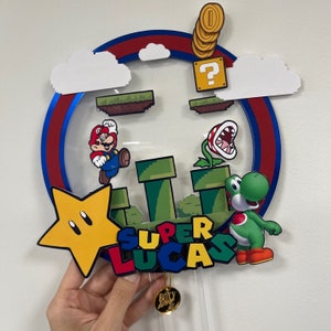 Super Mario Cake Topper 3D, Super Mario Birthday, Custom Cake Topper 3d, Super Mario Cake Topper Decoration