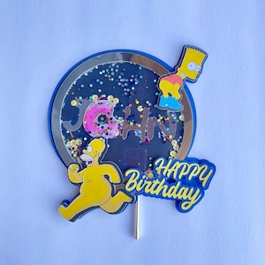 Cake topper The Simpsons, Party decor Simpsons, The Simpsons birthday, Party decor, Cake topper shaker, The Simpsons