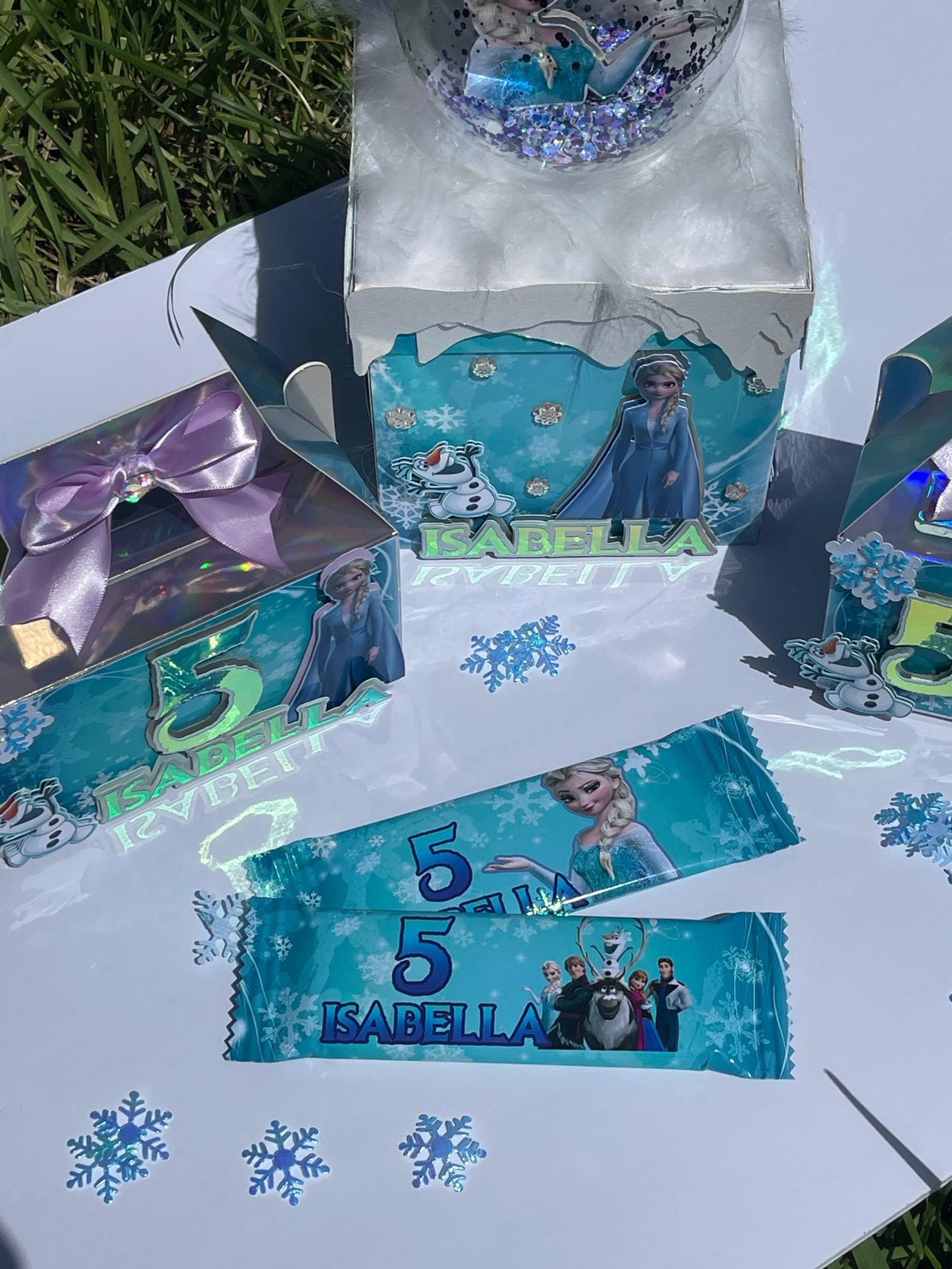 Frozen Favor Boxes, Frozen Princess Birthday Party, Personalized Favor ...