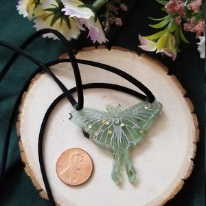 Resin Luna Moth Adjustable Necklace