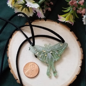 Resin Luna Moth Adjustable Necklace