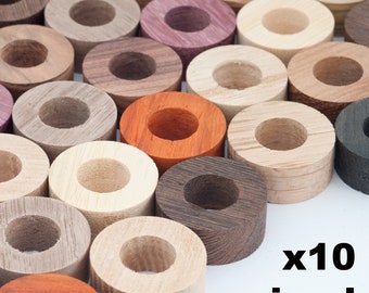 Mixed Wood Blanks for Ring Making, Set of 10 Wooden Ring Blanks, DIY
