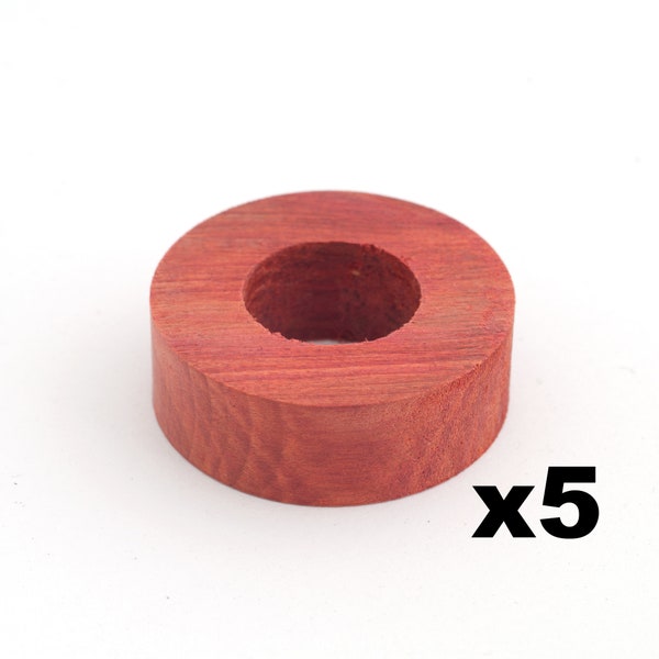 REDHEART Wood, Exotic Wooden Ring Blanks, DIY Ring Making Supplies, Set of 5 Turning Blanks for Jewelry Making