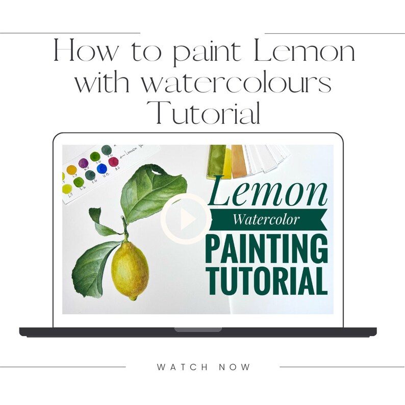 How to Paint Lemon Watercolor Painting Tutorial Real Time Etsy