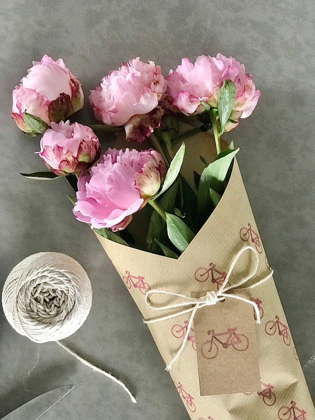 pink-bicycle-wrapping-paper-a3-sheet-and-gift-tag-x2-with-etsy