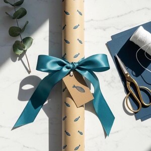 Fish Wrapping Paper Sheet, Fishing Lover Gift for Birthdays - The Nautical Collection image 3