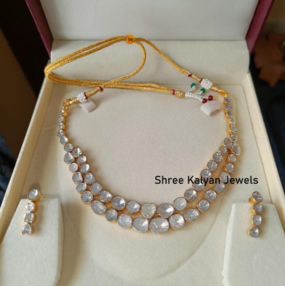 Buy Diamond Polki Necklace, Choker Necklace, Handmade Necklace