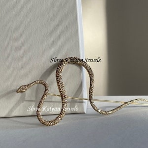 Diamond Snake Brooch,  Diamond Brooch, Snake Brooch, Natural Diamond Ruby & 925 Sterling Silver Diamond Snake Brooch Jewelry