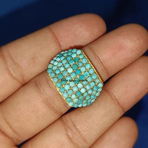 Natürlicher Türkis Ring, 925 Sterling Silber Ring, handgemachter Ring Schmuck