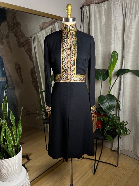 Vintage 1960s Black Victor Costa Dress - Size Smal