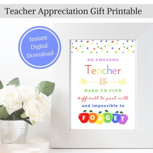 Teacher Gift / Teacher Appreciation / End of Year Teacher Gift / Teacher Thank You Gift / Printable