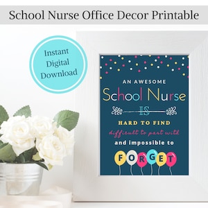 School Nurse Office Decor / School Nurse Appreciation Gift / School Nurse Wall Art / PRINTABLE