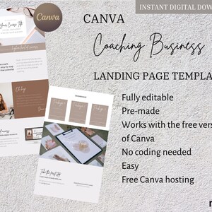 Sales Page Canva Template Website | Business Coach | Coaching | Easy To Edit | Website for Canva