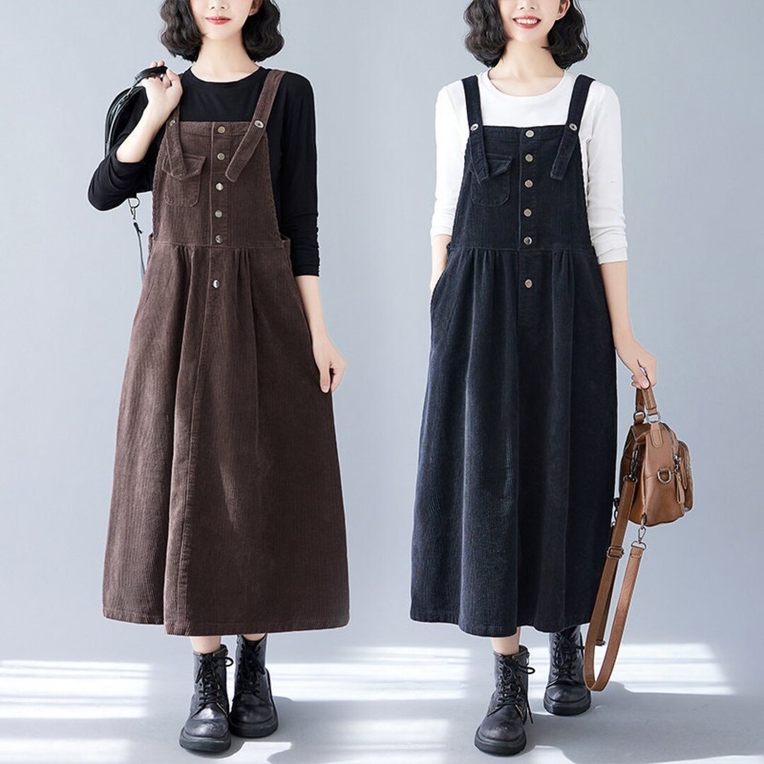 Autumn Winter Corduroy Dress, Vintage Corduroy Dress, Women Casual ...