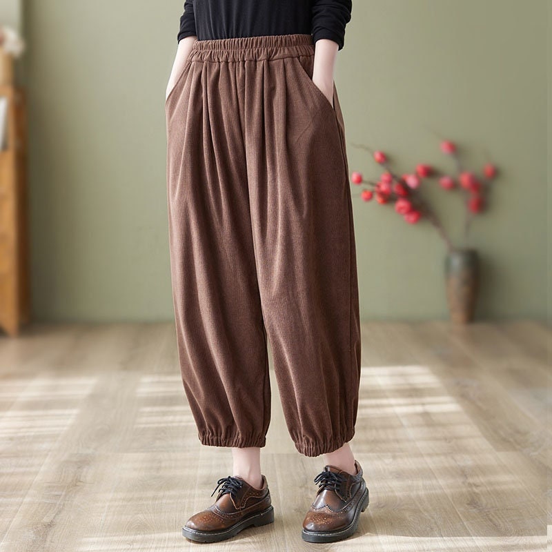 Retro Casual Pants Women, Sports Pants, Plus Size Pants, Loose