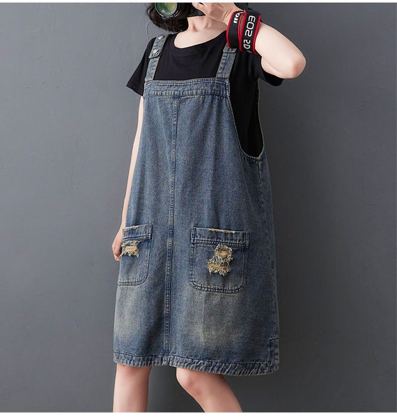 Womens denim dungarees clearance dress