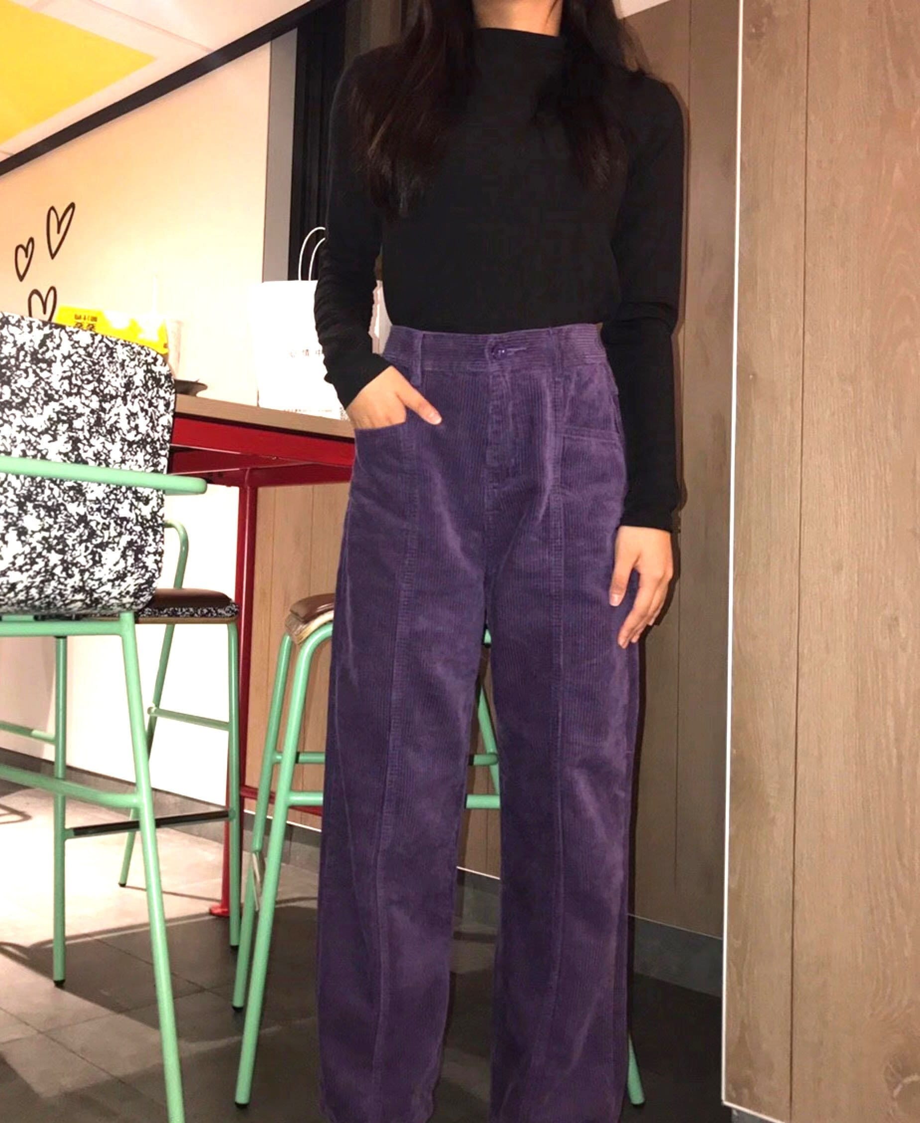 Corduroy Pants Purple - Etsy