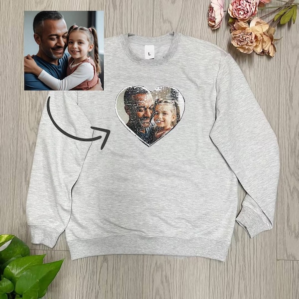 LOVE Heart Sequin Dropped Shoulder Sweatshirt main image 0