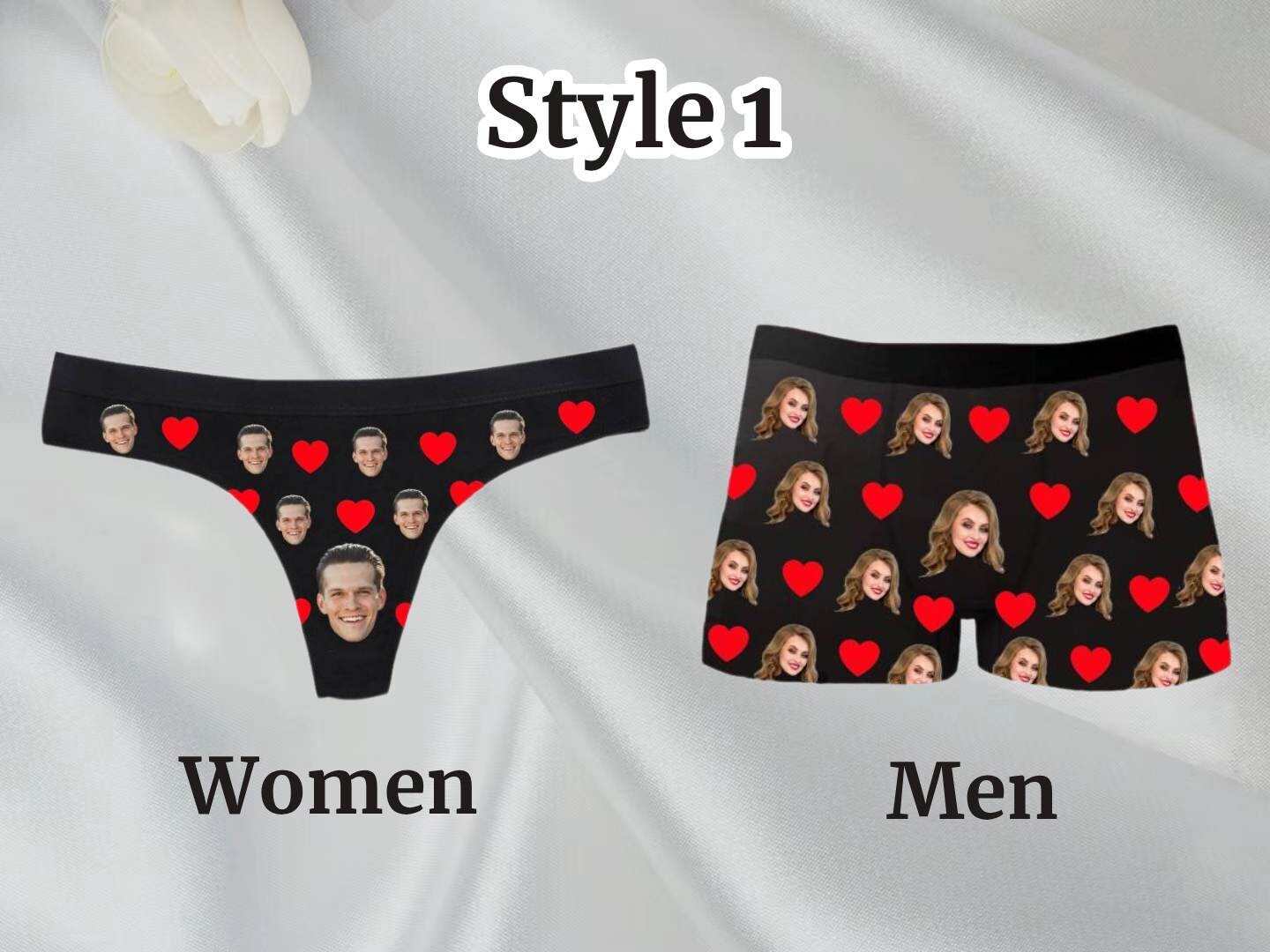 Custom Valentines Face Thong, Valentines Gift, Custom Thongs For Couple, Custom Underwear With Face for Wife, Custom Underwear, Wedding Gift