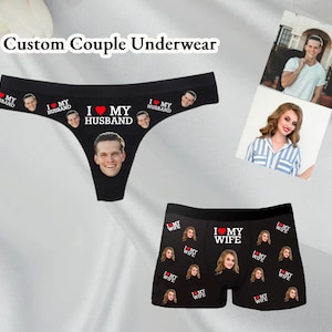 String personnalisé, String personnalisé pour la Saint-Valentin, Cadeau Saint-Valentin, Strings personnalisés pour couple, Sous-vêtements personnalisés, String J'aime mon mari