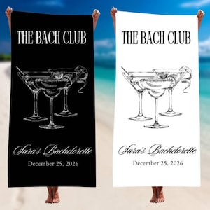 Custom Bachelorette Beach Towel, Name Bachelorette Party Pool Towel, Bachelorette Trip Gift, Bride, Bridal Shower, Bride Custom Beach Towel