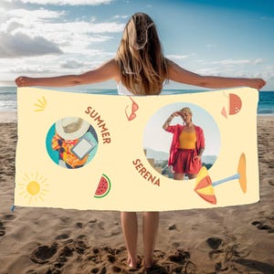 Custom Dog Days of Summer Beach Towel - Personalized Name & Photo, Soft Pet Lover Towel, Unique Gift for Dog Owners, Pool  Travel Essential