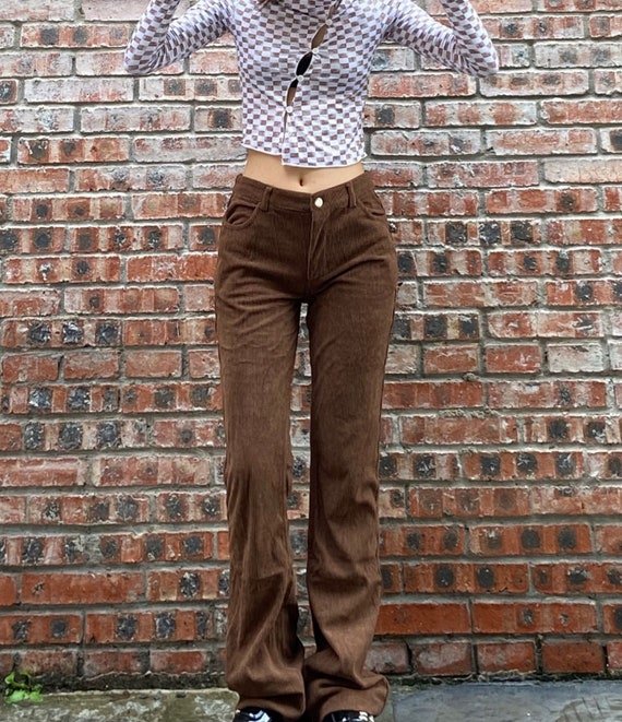 Vintage Brown Corduroy Pants Low Waist 